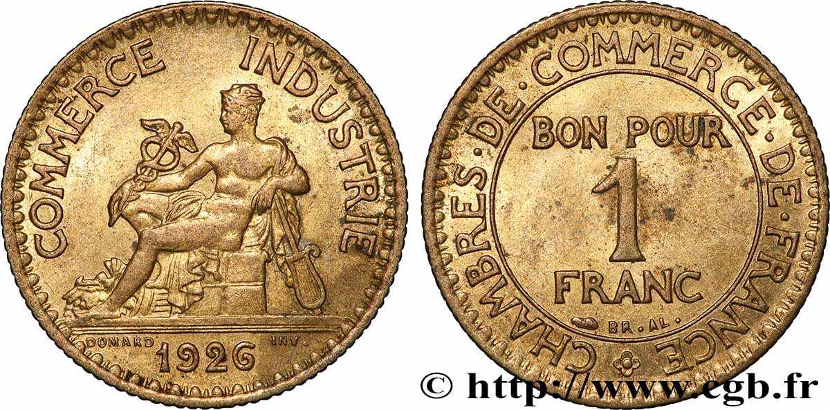 1 franc Chambres de Commerce 1926 Paris F.218/8 BB