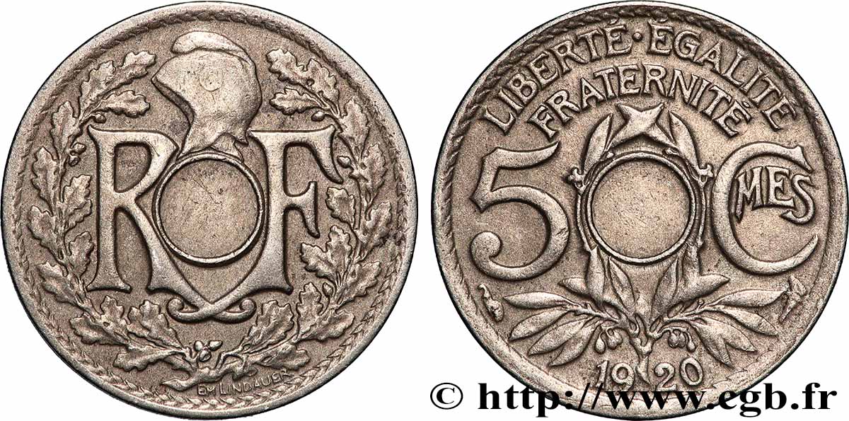 5 centimes Lindauer, petit module, Fauté non perforé 1920 Paris F.122/2 var. XF