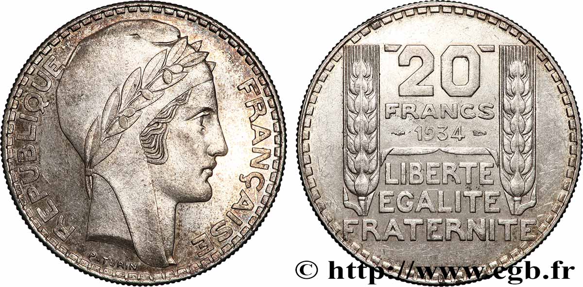 20 francs Turin 1934 F.400/6 SUP62