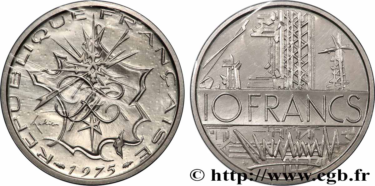 Piéfort Argent de 10 francs Mathieu 1975 Pessac GEM.186 P2 FDC
