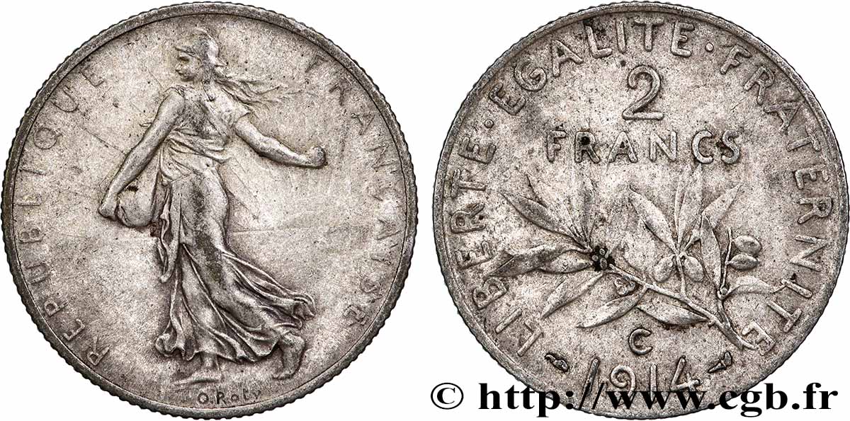 2 francs Semeuse 1914 Castelsarrasin F.266/16 AU