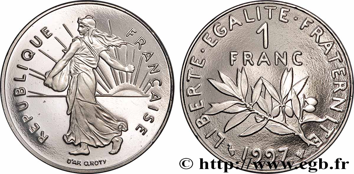 1 franc Semeuse, nickel, BE (Belle Épreuve) 1997 Pessac F.226/45 var. FDC