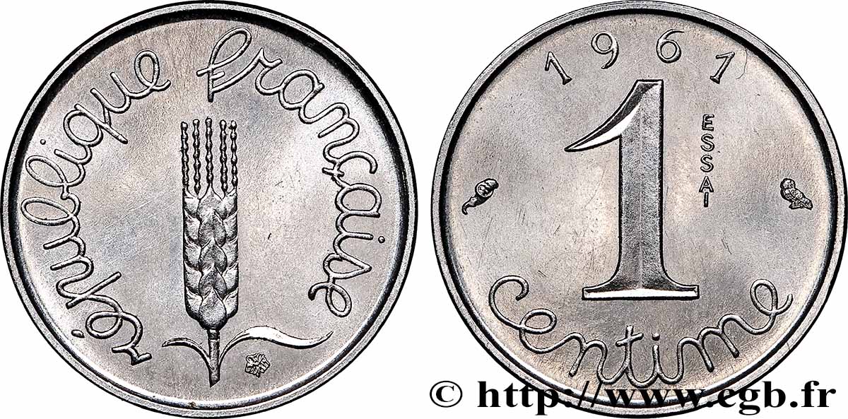 Essai de 1 centime Épi 1961 Paris F.106/3 MS
