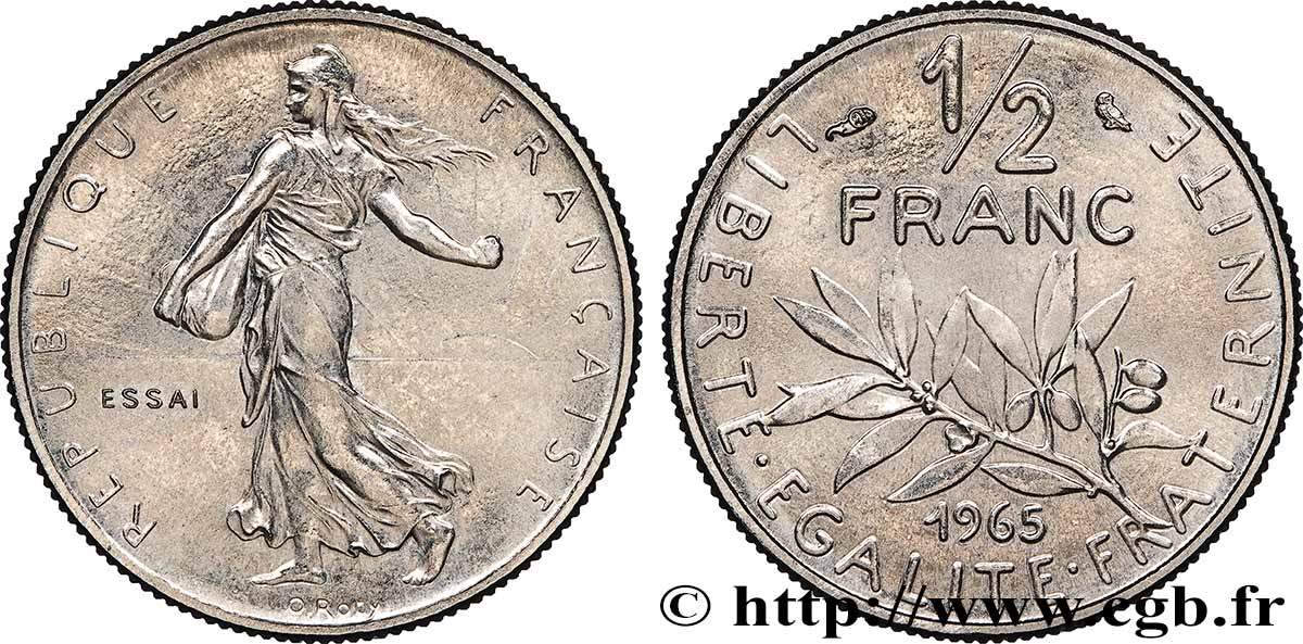 Essai du 1/2 franc Semeuse 1965 Paris F.198/2 MS