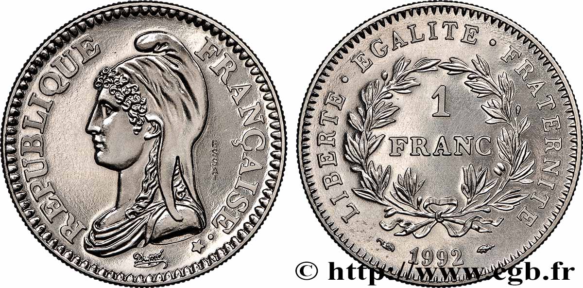 Essai de 1 franc République 1992 Pessac F.229/1 FDC
