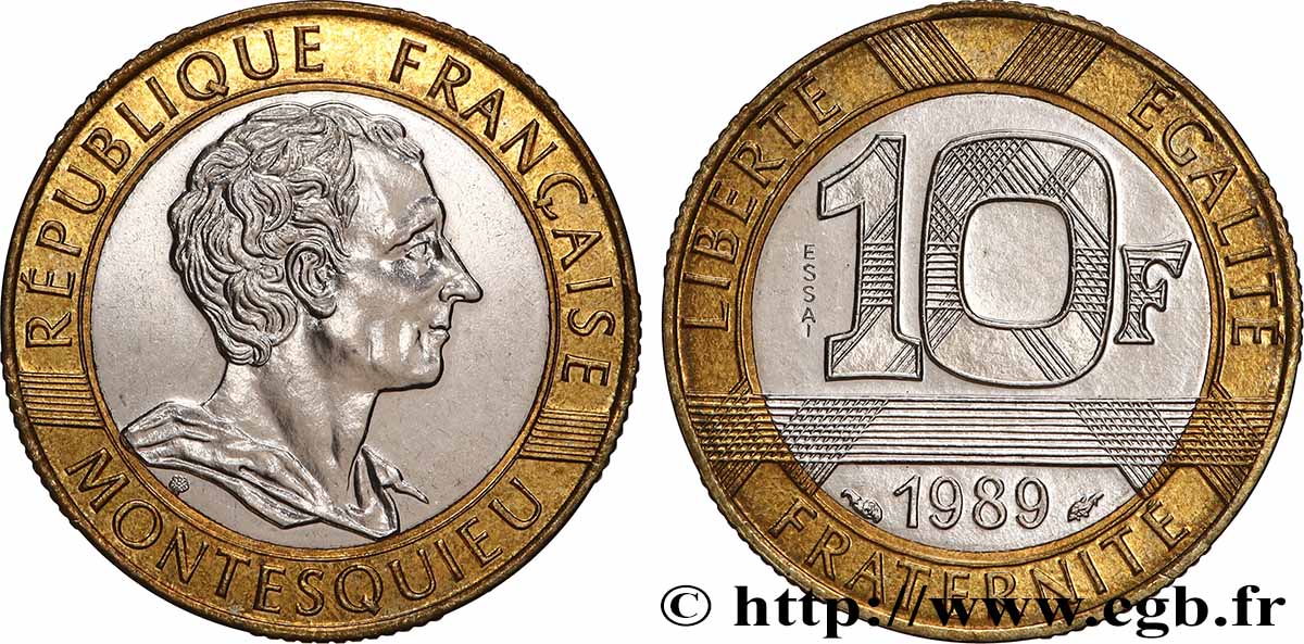 Essai de 10 francs Montesquieu 1989 Pessac F.376/1 FDC