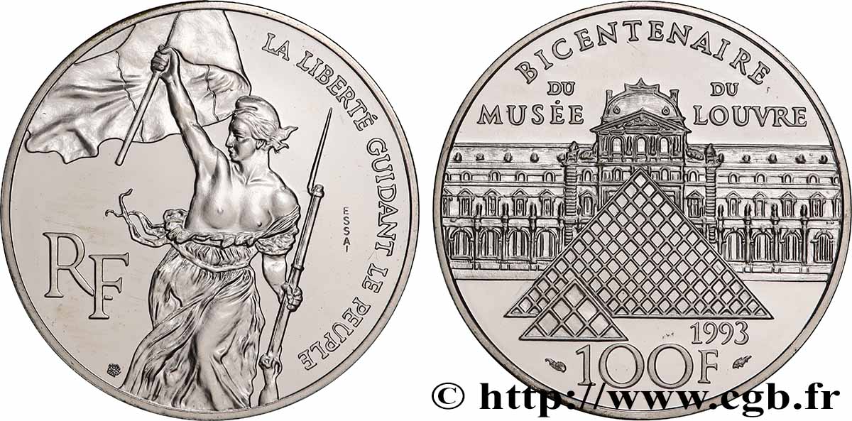 Essai de 100 francs Liberté guidant le peuple 1993 F.461/1 FDC