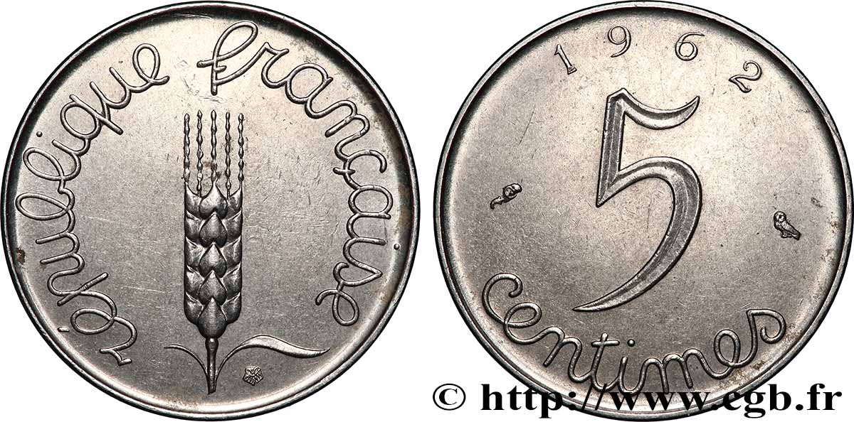 5 centimes Épi 1962 F.124/4 VZ