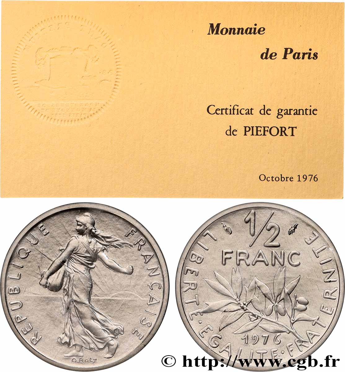 Piéfort nickel de 1/2 franc Semeuse 1976 Pessac GEM.91 P1 ST
