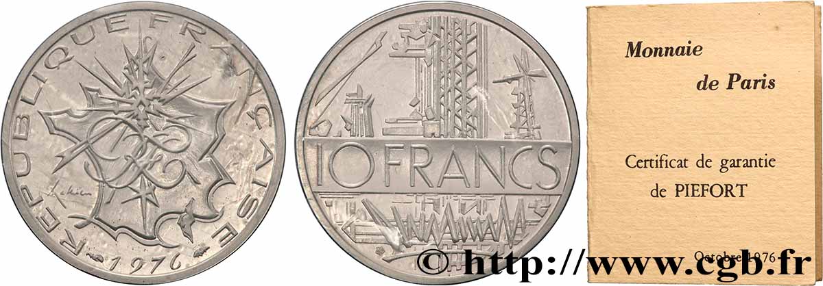 Piéfort argent de 10 francs Mathieu 1976 Pessac GEM.186 P2 MS
