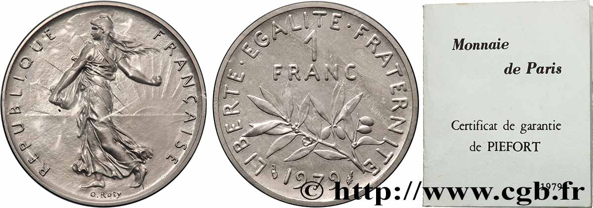 Piéfort argent de 1 franc Semeuse 1979 Pessac GEM.104 P2 ST