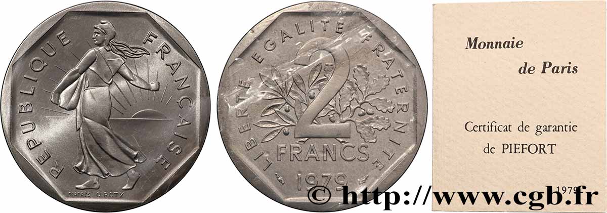 Piéfort nickel de 2 francs Semeuse 1979 Pessac GEM.123 P1 ST