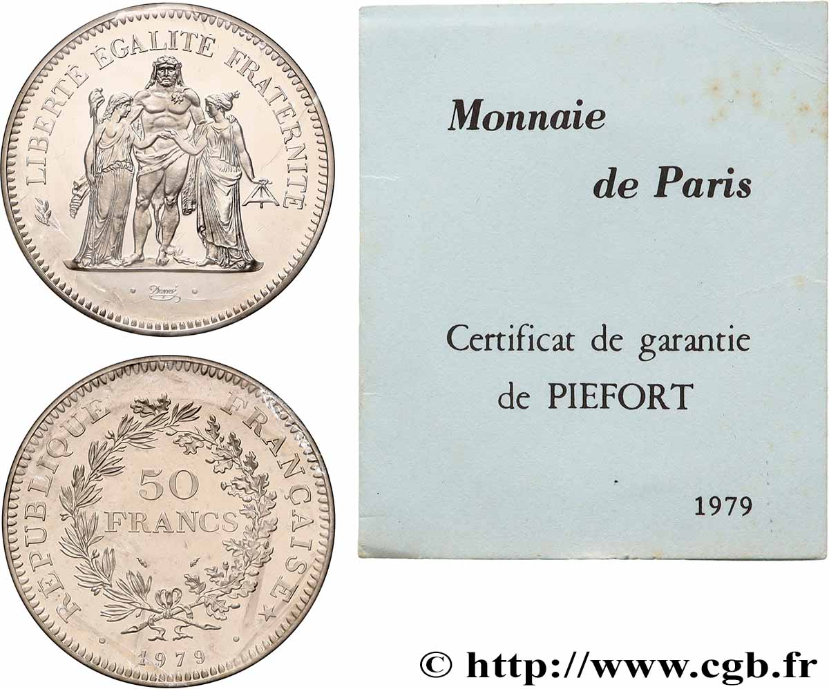 Piéfort Argent de 50 francs Hercule 1979 Pessac GEM.223 P1 ST