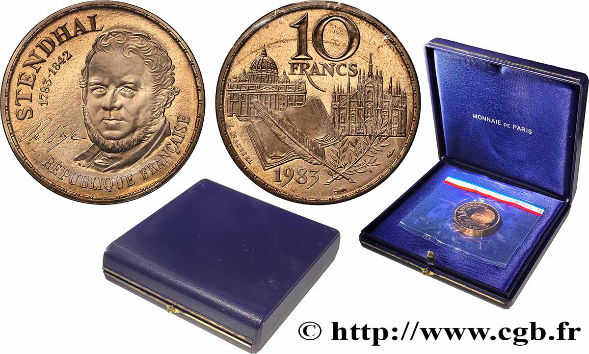 Piéfort Cu-Ni de 10 francs Stendhal 1983 Pessac GEM.189 P1 ST