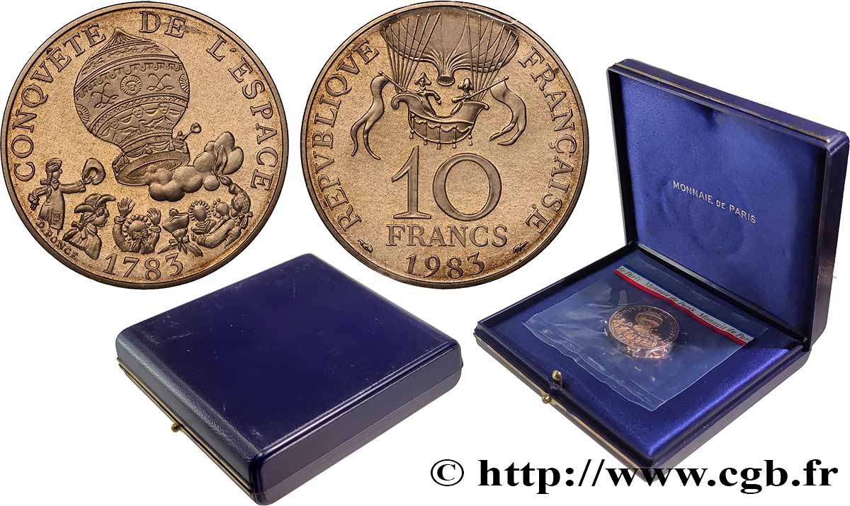 Piéfort Cu-Ni de 10 francs Conquête de l’Espace 1983 GEM.188 P1 ST