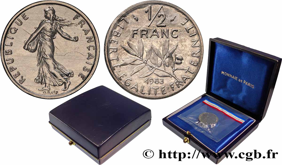 Piéfort Nickel de 1/2 franc Semeuse 1983 Pessac GEM.91 P1 ST