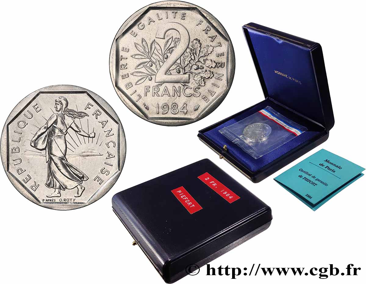 Piéfort Argent de 2 francs Semeuse 1984 Pessac GEM.123 P2 ST