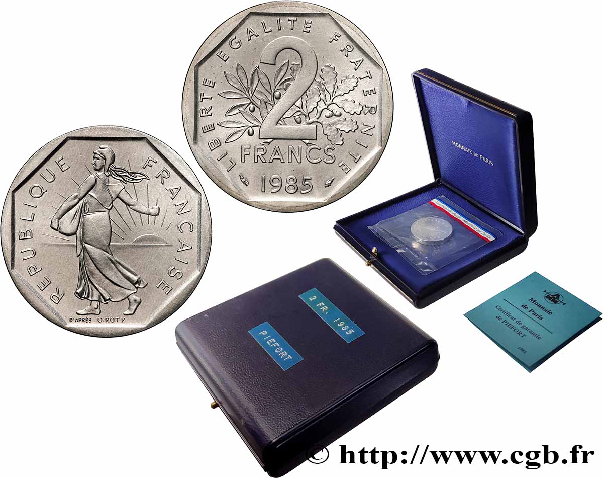 Piéfort Argent de 2 francs Semeuse 1985 Pessac GEM.123 P2 ST