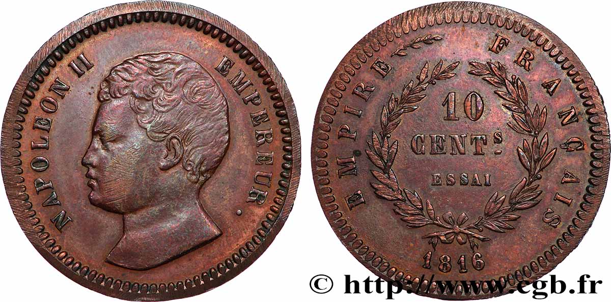Essai de 10 centimes en bronze 1816 VG.2412 AU