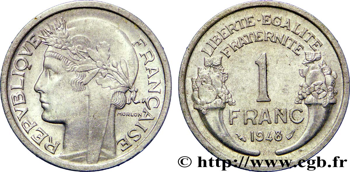 1 franc Morlon, légère 1948  F.221/13 MS60 