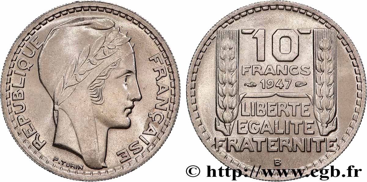 10 francs Turin, grosse tête 1947 Beaumont-Le-Roger F.361A/5 MS65
