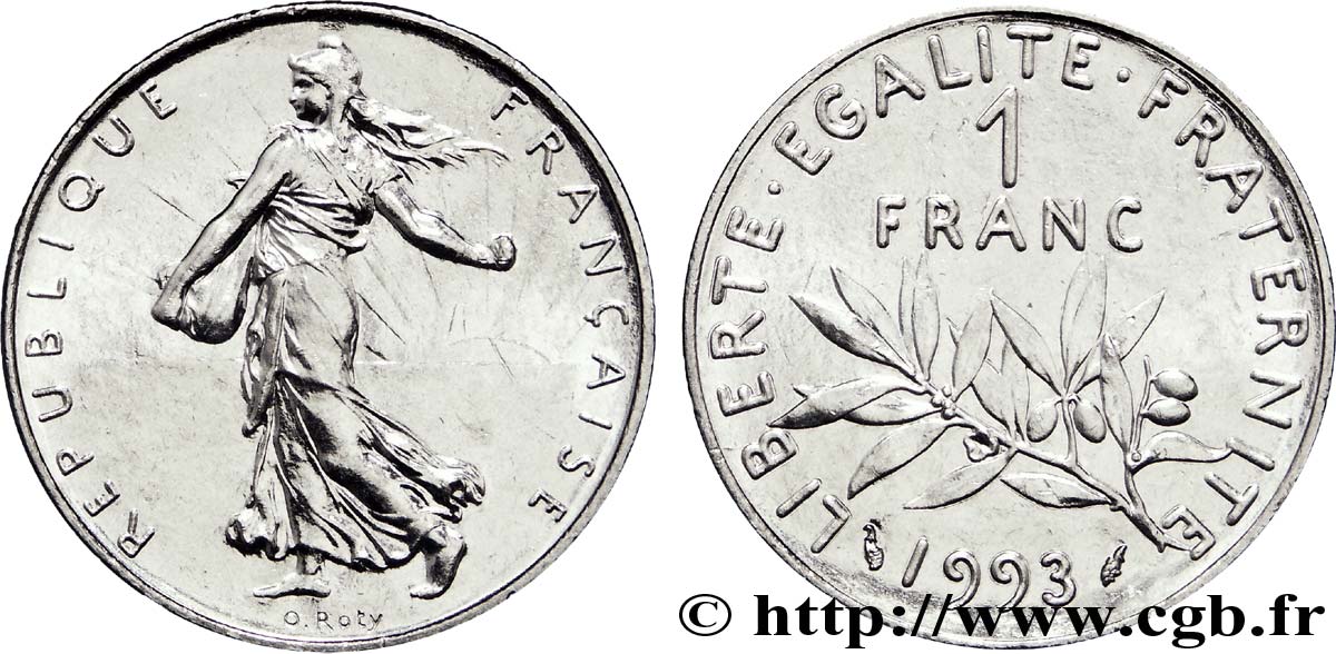 1 franc Semeuse, nickel 1993 Pessac F.226/40 fST63