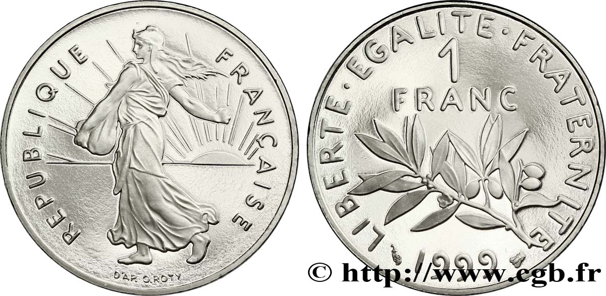 1 franc Semeuse, nickel, BE (Belle Épreuve) 1999 Pessac F.226/47 var. FDC67 