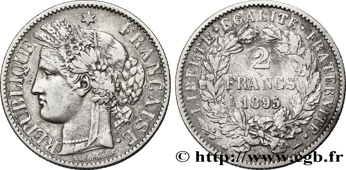 2 francs Cérès, avec légende 1895 Paris F.265/17 BB40 