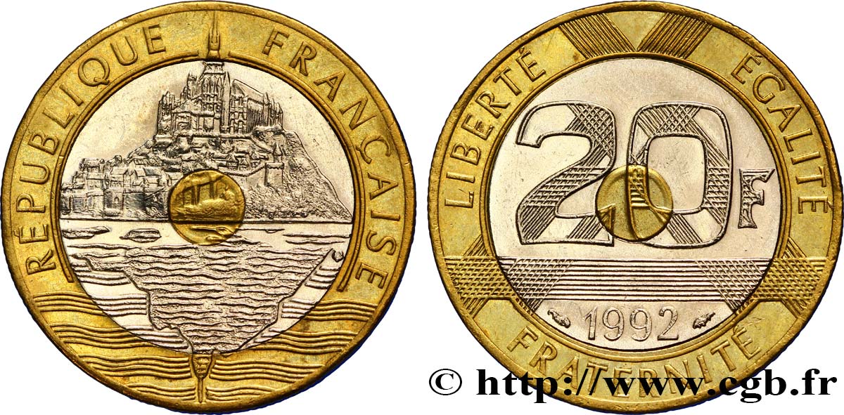 20 francs Mont Saint-Michel 1992 Pessac F.403/4 AU53 