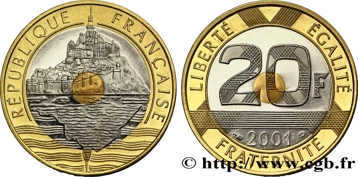 20 francs Mont Saint-Michel, BE (Belle Épreuve) 2001 Pessac F.403/17 var. FDC 
