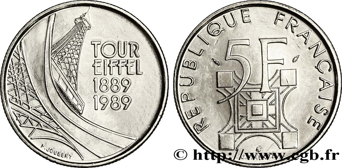 5 francs Tour Eiffel 1989 F.342/2 FDC65