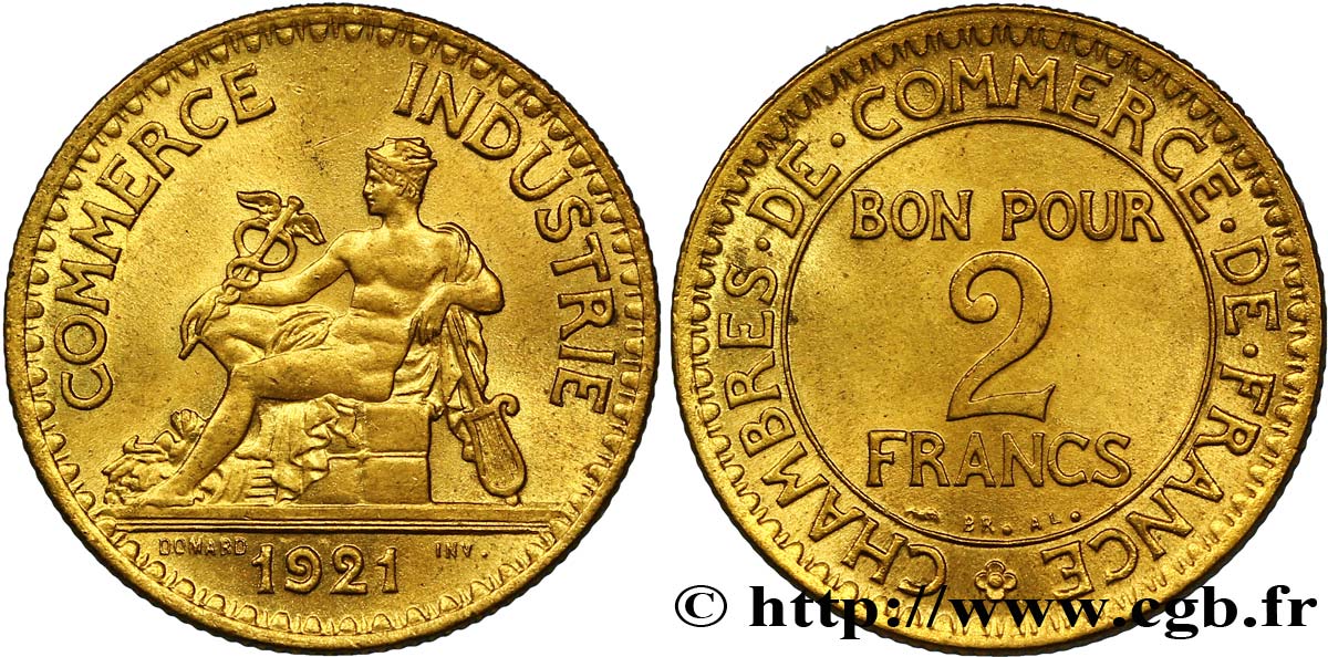 2 francs Chambres de Commerce 1921  F.267/3 SUP62 