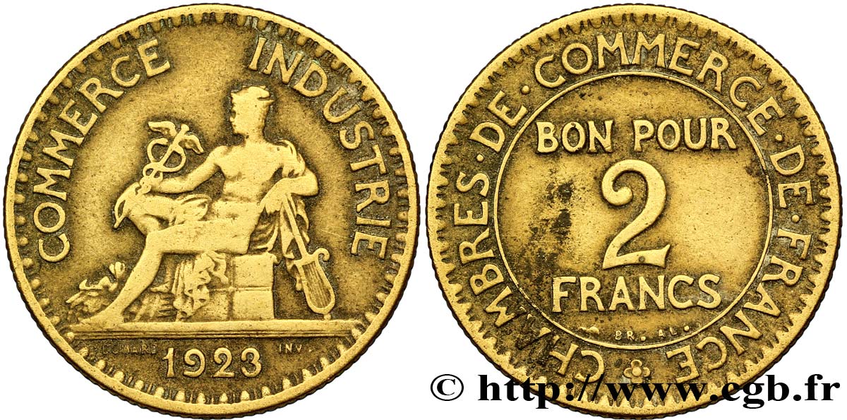2 francs Chambres de Commerce 1923  F.267/5 TB20 