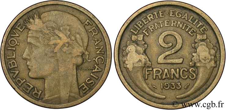 2 francs Morlon 1933  F.268/5 TB30 