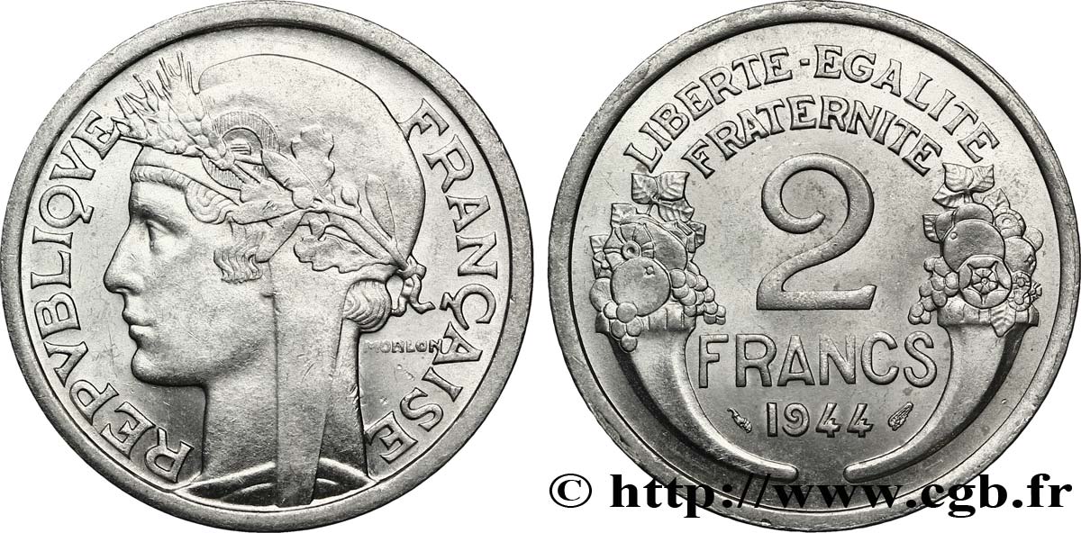 2 francs Morlon, aluminium 1944 F.269/4 SUP62