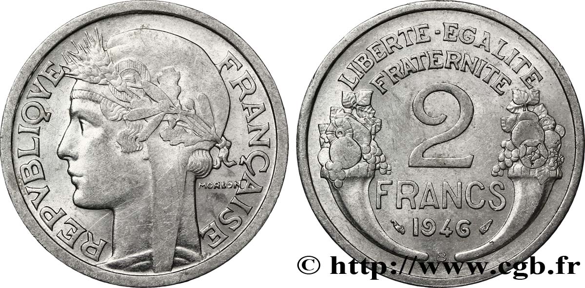 2 francs Morlon, aluminium 1946 Beaumont-Le-Roger F.269/9 SUP55