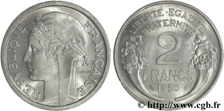 2 francs Morlon, aluminium 1950 F.269/16 SPL63
