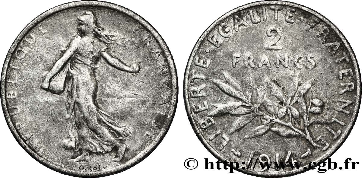 Faux de 2 francs Semeuse 1914 F.266/15 var. TTB40