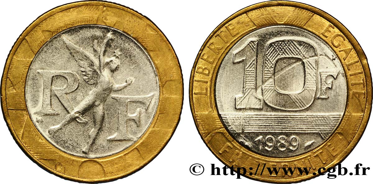 Faux de 10 francs Génie de la Bastille 1989 Pessac F.375/3 var. AU52 