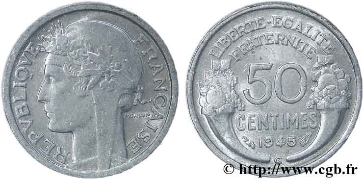 50 centimes Morlon, légère 1945 Castelsarrasin F.194/7 SUP58 
