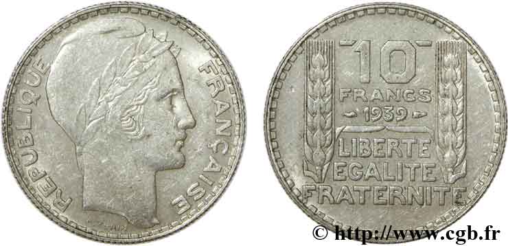 10 francs Turin 1939  F.360/10 XF40 