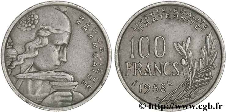 100 francs Cochet, chouette 1958 Paris F.450/13 TTB48