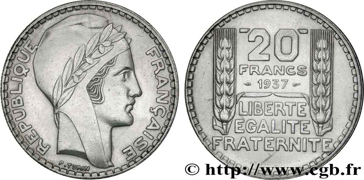20 francs Turin 1937  F.400/8 AU58 