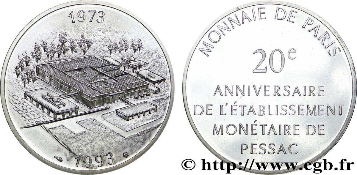 Module de 100 francs - 20e anniversaire de l’établissement monétaire de Pessac 1993 Paris F.-/- FDC 