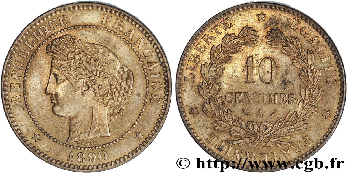 10 centimes Cérès 1890 Paris F.135/35 SUP62 