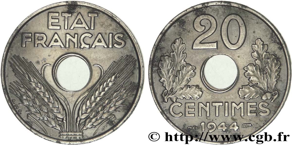20 centimes fer 1944  F.154/3 TTB52 
