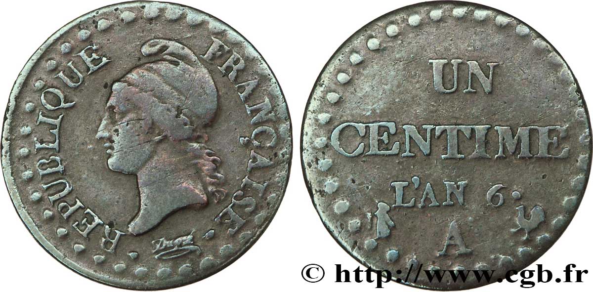 Un centime Dupré 1798 Paris F.100/13 TB35
