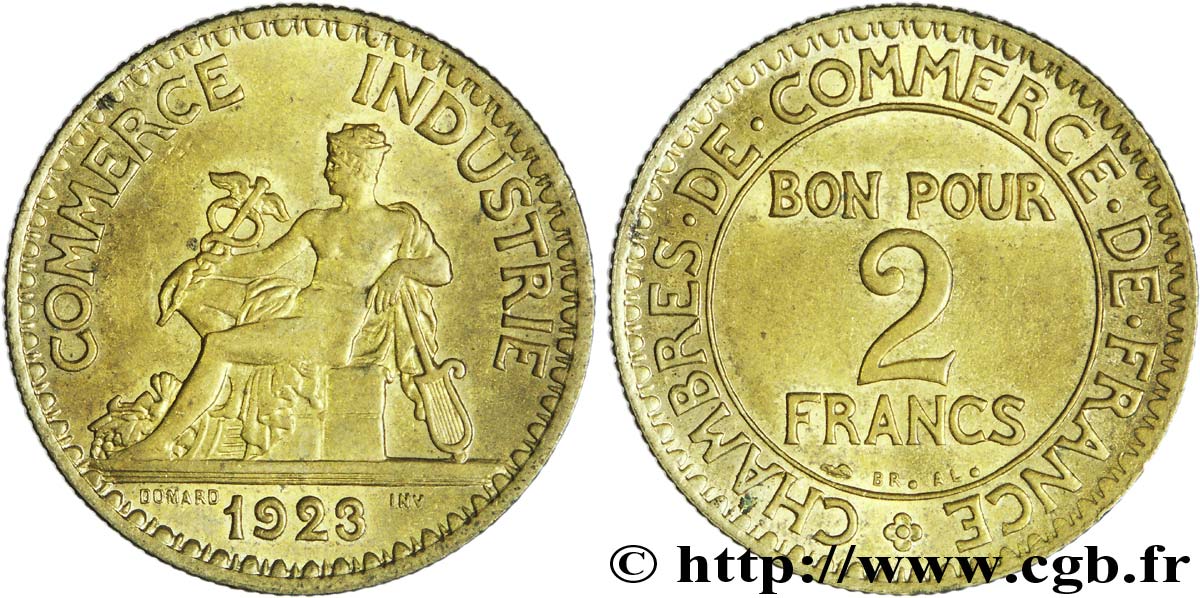 2 francs Chambres de Commerce 1923  F.267/5 SUP61 