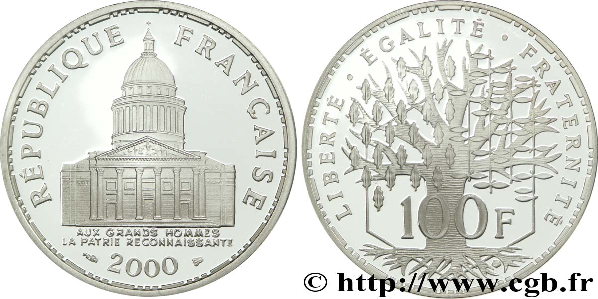 100 francs Panthéon, Belle Épreuve 2000  F.451/23 FDC70 