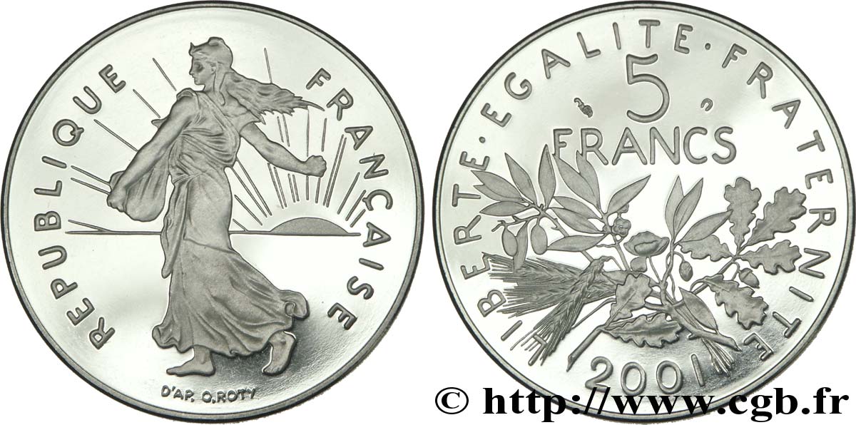 5 francs Semeuse, nickel, BE (Belle Épreuve) 2001 Pessac F.341/37 var. FDC68 